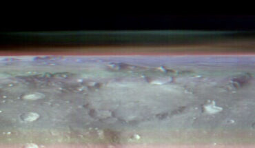 This image of the Martian horizon was captured by the THEMIS camera on NASA’s Mars Odyssey orbiter. Image credit: NASA / JPL-Caltech / ASU.