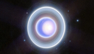 This Webb image exquisitely captures the seasonal north polar cap of Uranus, including the bright, white, inner cap and the dark lane in the bottom of the polar cap. Uranus’ dim inner and outer rings are also visible in this image, including the elusive Zeta ring -- the extremely faint and diffuse ring closest to the planet. Image credit: NASA / ESA / CSA / STScI.