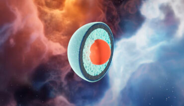 An artist’s impression of the different layers inside a massive neutron star, with the red circle representing a sizable quark-matter core. Image credit: Jyrki Hokkanen, CSC.