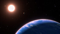 The water detection in the transit spectrum of Gliese 9827d makes it the first water world candidate with an atmospheric water detection consistent with a water-rich envelope. Image credit: NASA / ESA / Leah Hustak, STScI / Ralf Crawford, STScI.