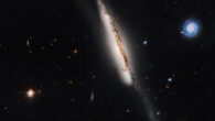 This Hubble image shows Arp 295a, a member of the galaxy group Arp 295. Image credit: NASA / ESA / J. Dalcanton, University of Washington / R. Windhorst, Arizona State University / Gladys Kober, NASA & Catholic University of America.