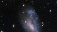 This Hubble image shows UGC 3912, a small spiral galaxy located 63 million light-years away in the constellation of Canis Minor. Image credit: NASA / ESA / C. Kilpatrick, Northwestern University / Gladys Kober, NASA & Catholic University of America.
