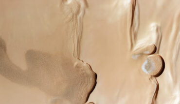 This image from ESA’s Mars Express shows an area close to Mars’ north pole. The image comprises data gathered by Mars Express’ High Resolution Stereo Camera (HRSC) on April 14, 2023. Image credit: ESA / DLR / FU Berlin.