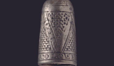 The ancient silver thimble found in Carew Community, Pembrokeshire, Wales. Image credit: Amgueddfa Cymru - Museum Wales