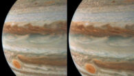 These views of Jupiter, captured by Juno during its 59th close flyby of the giant planet on March 7, 2024, provide a good look at Jupiter’s colorful belts and swirling storms, including the Great Red Spot. Image credit: NASA / JPL-Caltech / SwRI / MSSS / Gerald Eichstädt.