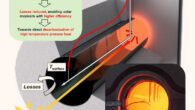 Casati et al. demonstrated experimentally the solar-trapping effect at temperatures as high as 1,050 degrees Celsius; by using quartz as the volumetric absorption medium, they performed stagnation experiments under concentrated thermal radiation and achieved steady-state temperature differences between the absorber and the outer surface of about 600 degrees Celsius. Image credit: Casati et al., doi: 10.1016/j.device.2024.100399.