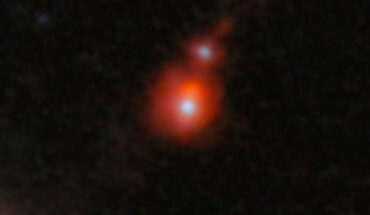 The galaxy system ZS7. Image credit: NASA / ESA / CSA / Webb / J. Dunlop / D. Magee / P. G. Pérez-González / H. Übler / R. Maiolino.