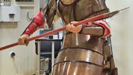 A volunteer marine soldier in simulated combat wearing the Dendra armor replica during the empirical study. Image credit: Andreas Flouris / Marija Marković.