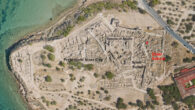 Berger et al. unearthed a purple-dye workshop in Area K10 (marked in red) in the Bronze Age Outer Suburb, Aegina Kolonna. Image credit: Berger et al., doi: 10.1371/journal.pone.0304340.