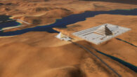 Map of the Saqqara plateau showing the water course from the Gisr el-Mudir dam (left) to the water treatment facility near Djoser pyramid. The water is then transferred to the pyramid’s network of pipes to power the hydraulic elevator. Image credit: Landreau et al., doi: 10.1371/journal.pone.0306690.