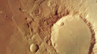 This image from ESA’s Mars Express shows Caralis Chaos, a Martian region where copious water is thought to have once existed in the form of an ancient lake known as Lake Eridania. Image credit: ESA / DLR / FU Berlin.