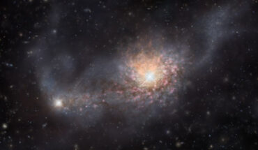 An artist’s impression of HSC J121503.42-014858.7 and HSC J121503.55-014859.3 quasars. Image credit: Izumi et al., doi: 10.3847/1538-4357/ad57c6.