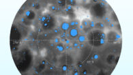 This illustration shows the distribution of permanently shadowed regions (in blue) on the Moon poleward of 80 degrees south latitude. They are superimposed on a digital elevation map of the lunar surface (gray) from the Lunar Orbiter Laser Altimeter instrument on board NASA’s Lunar Reconnaissance Orbiter. Image credit: NASA / GSFC / Timothy P. McClanahan.