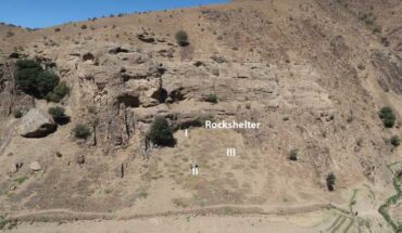 The Soii Havzak rockshelter is one of the very few multilayered stratified Paleolithic sites in Central Asia. Image credit: Yossi Zaidner & Sharof Kurbanov, doi: 10.15184/aqy.2024.149.