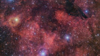 This image, taken by ESO’s VLT Survey Telescope, shows the Dark Wolf Nebula. Image credit: ESO / VPHAS+ Team.