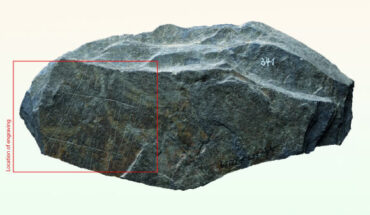 Plaquette 341 from the Magdalenian site of Gönnersdorf, Germany. Image credit: Robitaille et al., doi: 10.1371/journal.pone.0311302.