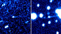 Images of 456P/PANSTARRS taken with the Magellan-Baade telescope in Chile on October 3, 2024, and the Lowell Discovery Telescope in Arizona on October 26, 2024, where the head, or nucleus, of the comet is at the center of each image, and the tail extends to the right. Image credit: Scott S. Sheppard / Carnegie Institution for Science / Audrey Thirouin, Lowell Observatory / Henry H. Hsieh, Planetary Science Institute.