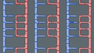 Bottom-up nano- to micro-fabrication is crucial in modern electronics and optics. Conventional multi-scale array fabrication techniques, however, are facing challenges in reconciling the contradiction between the pursuit of better device performance and lowering the fabrication cost and/or energy consumption. Chang et al. introduce a facile mixed-metal array fabrication method based on guided self-assembly of polymerizing organometallic adducts derived from the passivating oxides of a ternary liquid metal to create mixed metal wires. Image credit: Julia Chang.