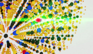 Illustration of the atomic arrangement within a single lanthanide-doped nanocrystal; each lanthanide ion can emit light. Image credit: Andrew Mueller / Columbia Engineering.