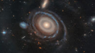 Pasha et al. detected nine rings around LEDA 1313424, a ring galaxy approximately 567 million light-years away in the constellation of Pisces. They also confirmed which galaxy dove through LEDA 1313424, creating these rings: the blue dwarf galaxy that sits to its immediate center-left. Image credit: NASA / ESA / Hubble / Imad Pasha & Pieter van Dokkum, Yale University.