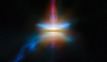 This Webb/NIRCam/MIRI shows the Herbig-Haro object HH 30. Image credit: NASA / ESA / CSA / Webb / Tazaki et al.