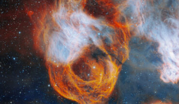 The nebula encasing NGC 2040 resembles a vibrant rose in this image captured by the Gemini South telescope. Image credit: International Gemini Observatory / NOIRLab / NSF / AURA / J. Miller & M. Rodriguez, International Gemini Observatory & NSF NOIRLab / T.A. Rector, University of Alaska Anchorage & NSF NOIRLab / M. Zamani, NSF NOIRLab.
