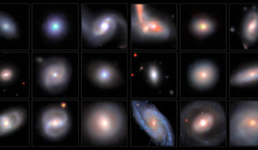 This mosaic shows galaxies hosting intermediate-mass black hole candidates, arranged in increasing order of stellar mass. Image credit: Legacy Surveys / D. Lang, Perimeter Institute / NAOJ / HSC Collaboration / D. de Martin, NSF’s NOIRLab / M. Zamani, NSF’s NOIRLab.