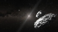 This artist’s concept depicts one of the possible scenarios for the Altjira system in the Kuiper Belt. Image credit: NASA / ESA / Joseph Olmsted, STScI.