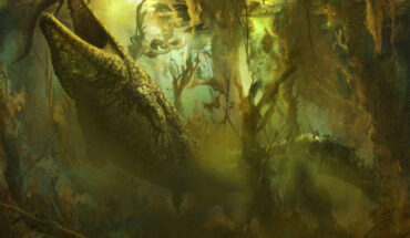 Life reconstruction of the temnospondyl species Mastodonsaurus. Image credit: Mark P. Witton, https://www.markwitton.co.uk.