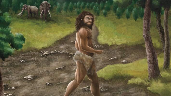 An artist’s concept of a Penghu Denisovan walking under the bright Sun during the Pleistocene of Taiwan. Image credit: Cheng-Han Sun.