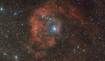 This VST image shows Gum 80, a nebula located roughly 6,000 light-years away in the constellation of Serpens. Image credit: ESO / VPHAS+ Team.