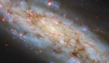 This Hubble image shows NGC 3511, an intermediate spiral galaxy some 43 million light-years away in the constellation of Crater. Image credit: NASA / ESA / Hubble / D. Thilker.