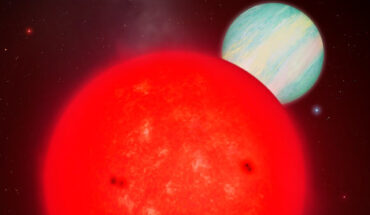 An artist’s illustration of TOI-6894b behind its host star. Image credit: Mark Garlick / University of Warwick.