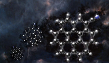 Cyanocoronene, composed of seven interconnected benzene rings and a cyano group, was found in the cold, dark molecular cloud TMC-1, a region known for its rich chemistry and as a cradle for new stars. Image credit: NSF / AUI / NSF / NRAO / P.Vosteen.