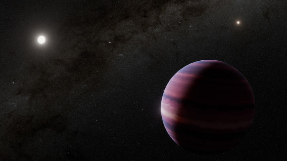 This artist’s concept shows what a gas giant orbiting Alpha Centauri A could look like. Image credit: NASA / ESA / CSA / STScI / Robert L. Hurt, Caltech & IPAC.