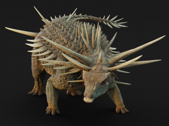 Life reconstruction of Spicomellus afer. Image credit: Matthew Dempsey.