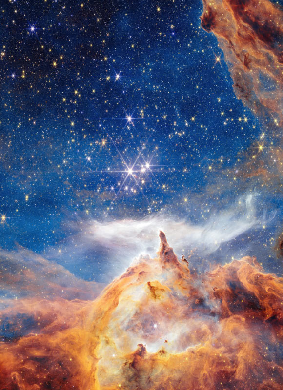 This Webb image shows Pismis 24, a young star cluster some 5,500 light-years in the constellation of Scorpius. Image credit: NASA / ESA / CSA / STScI / A. Pagan, STScI.