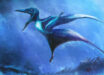 An artist’s impression of a tiny Pterodactylus antiquus hatchling struggling against a raging tropical storm, inspired by fossil discoveries. Image credit: Rudolf Hima.