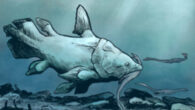 An artist’s reconstruction of a large mawsoniid coelacanth from the British Rhaetian. Image credit: Daniel Phillips.