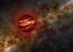This artist’s illustration shows a brown dwarf that hosts an atmosphere filled with gas and dust clouds. Image credit: NOIRLab / NSF / AURA / R. Proctor.