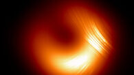 As shown in these EHT images, while M87*’s magnetic fields appeared to spiral in one direction in 2017, they settled in 2018 and reversed direction in 2021. Image credit: EHT Collaboration.