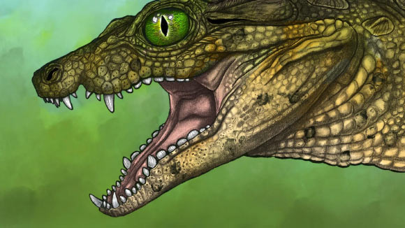 An artist’s impression of Thikarisuchus xenodentes. Image credit: Dane Johnson / Museum of the Rockies.