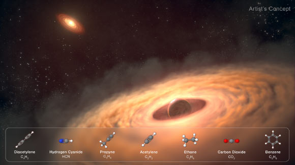 An artistic rendering of a dust and gas disk encircling the young exoplanet CT Cha b. Image credit: NASA / ESA / CSA / STScI / G. Cugno, University of Zürich & NCCR PlanetS / S. Grant, Carnegie Institution for Science / J. Olmsted, STScI / L. Hustak, STScI.