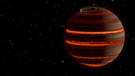 An artist’s impression of aurora on the brown dwarf SIMP-0136. Image credit: Evert Nasedkin.