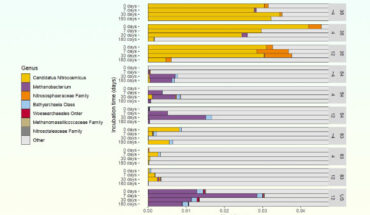 Abundance of Archaea across samples collected from the Permafrost Research Tunnel near Fairbanks, Alaska. Image credit: Caro et al., doi: 10.1029/2025JG008759.