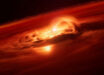 An artist’s impression of the free-floating exoplanet Cha 1107-7626. Image credit: ESO / L. Calçada / M. Kornmesser.
