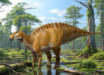 Life reconstruction of Ahshislesaurus wimani based on the holotype and closely related species. Image credit: Sergey Krasovskiy.