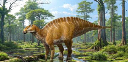 Life reconstruction of Ahshislesaurus wimani based on the holotype and closely related species. Image credit: Sergey Krasovskiy.