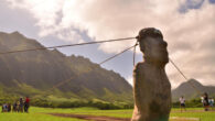 Carl P. Lipo & Terry L. Hunt confirmed via 3D modeling and field experiments that the ancient people of Rapa Nui ‘walked’ the moai statues. Image credit: Carl Lipo.