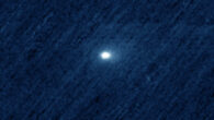 This colorized image, taken by the CaSSIS instrument aboard ESA’s Trace Gas Orbiter on October 3, 2025, shows the interstellar comet 3I/ATLAS. Image credit: ESA / TGO / CaSSIS.